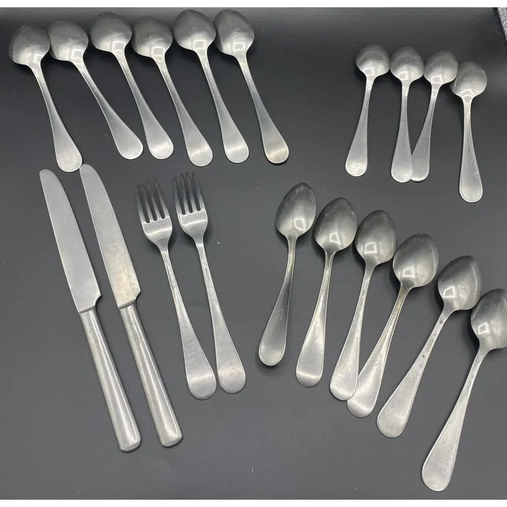 Lot 20 VTG ROYAL STAINLESS ALLEGHENY METAL WINDOR Knife FLATWARE FORKS SPOONS